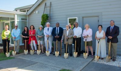 A groundbreaking was held for a commercial kitchen at the Community Engagement Center.