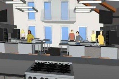 An illustration of the future expanded kitchen wing.